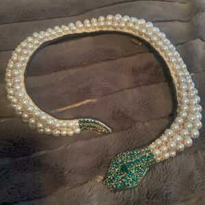 Vera Wang faux pearl serpent necklace.